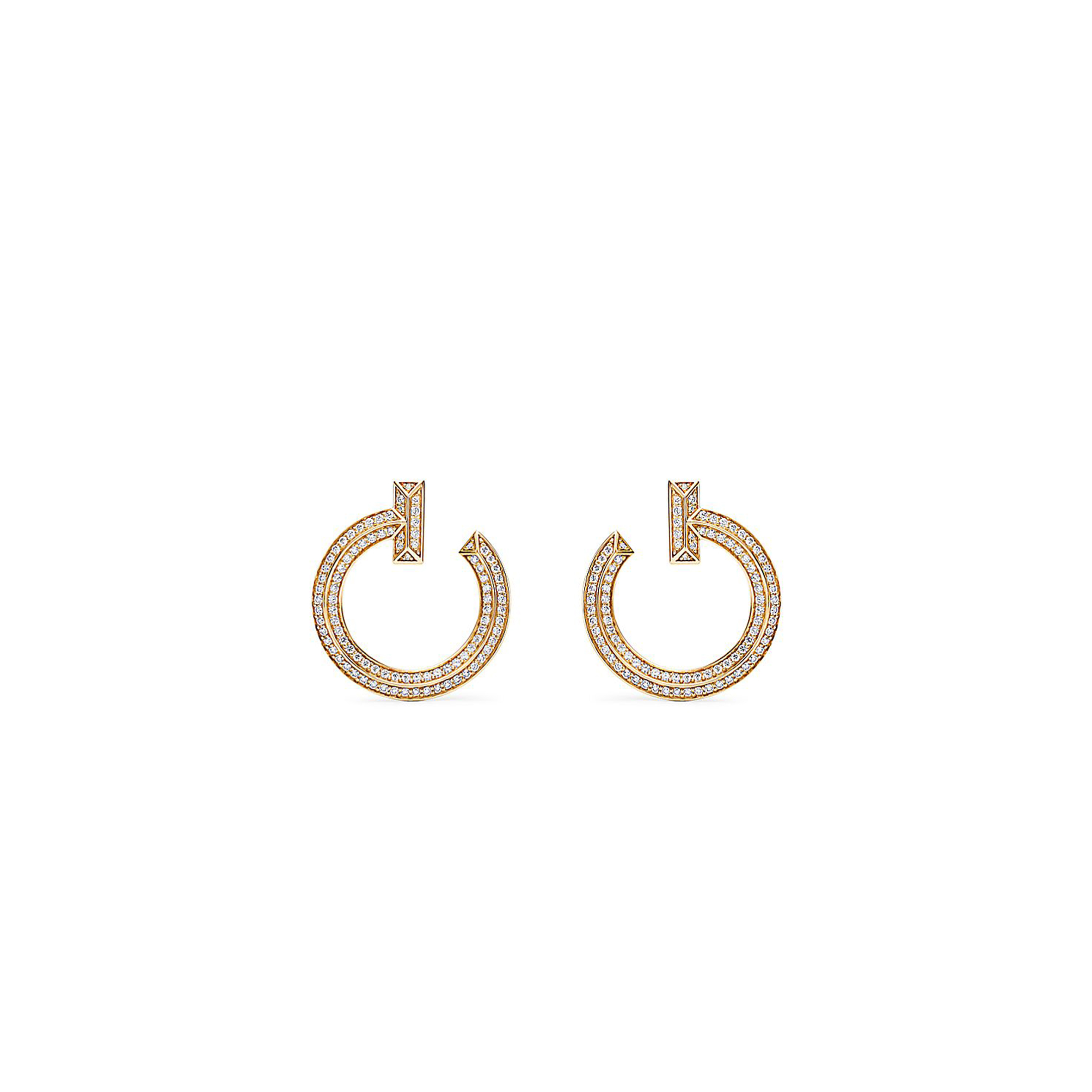 TIFFANY T1 OPEN HOOP EARRINGS IN GOLD WITH DIAMONDS 68408083